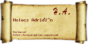 Holecz Adrián névjegykártya